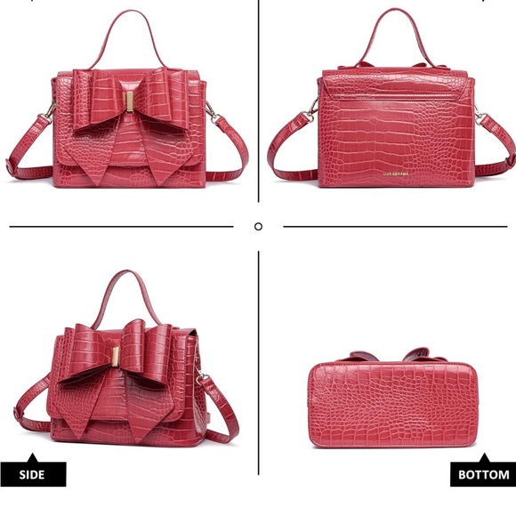 Like Dreams Bowtie Vegan Leather Crossbody Purse - Picture 9 of 13